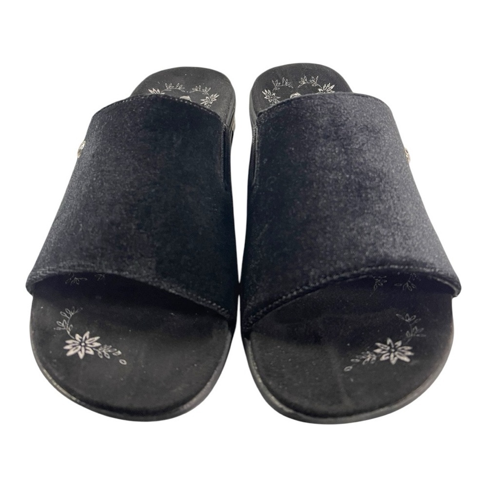 Therafit Black Velvet Slides - Size 10